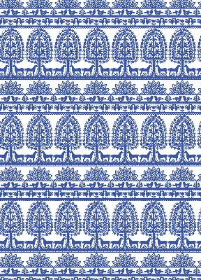 Fabric roller blind for window Blue pattern