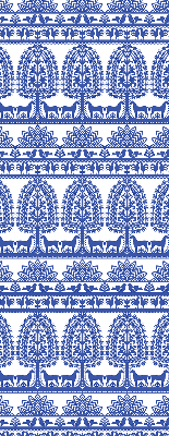 Fabric roller blind for window Blue pattern