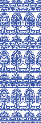 Fabric roller blind for window Blue pattern