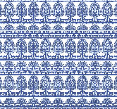Fabric roller blind for window Blue pattern
