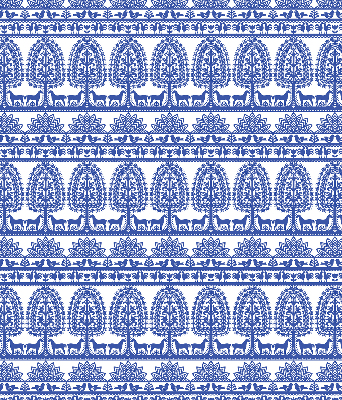 Fabric roller blind for window Blue pattern