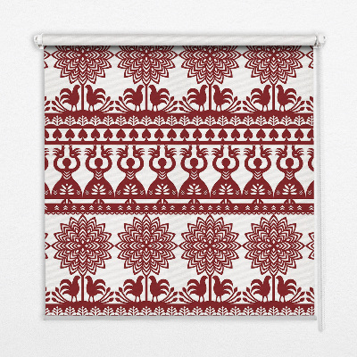 Blackout roller blind for window Brown pattern