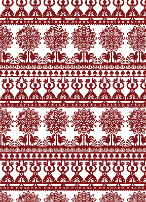 Blackout roller blind for window Brown pattern