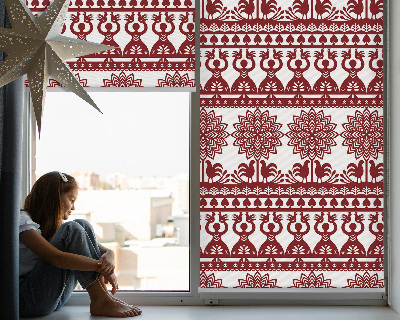 Blackout roller blind for window Brown pattern