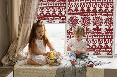 Blackout roller blind for window Brown pattern
