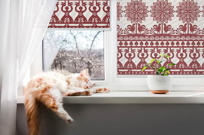 Blackout roller blind for window Brown pattern