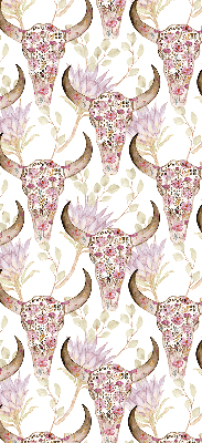 Blackout roller blind Colorful buffalo heads
