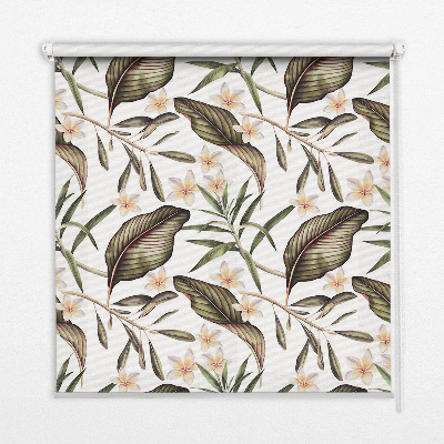 Blackout roller blind for window Flowers with stems