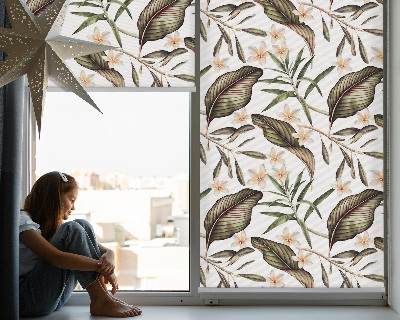 Blackout roller blind for window Flowers with stems