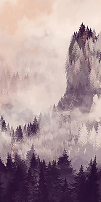 Fabric roller blind for window Painted Mountains