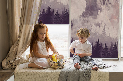 Fabric roller blind for window Painted Mountains