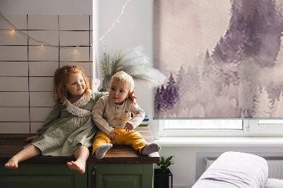 Fabric roller blind for window Painted Mountains