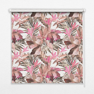 Blackout roller blind for window Pink flowers