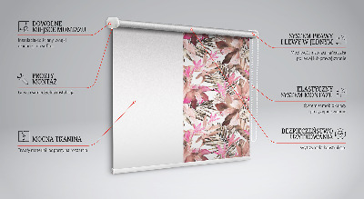 Blackout roller blind for window Pink flowers