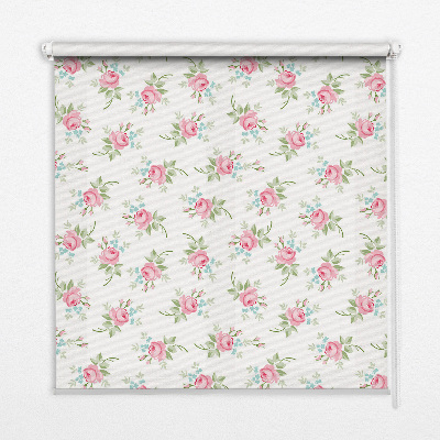 Fabric roller blind for window Roses