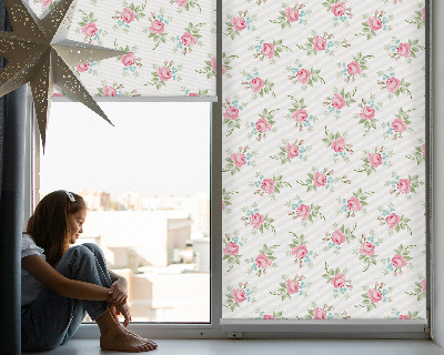 Fabric roller blind for window Roses