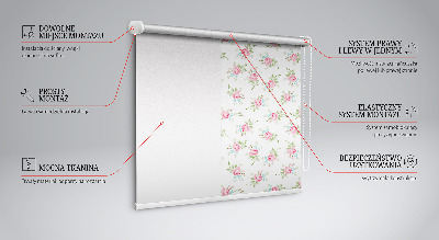 Fabric roller blind for window Roses