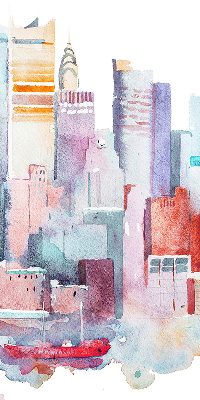 Blackout roller blind Colorful city