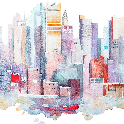 Blackout roller blind Colorful city