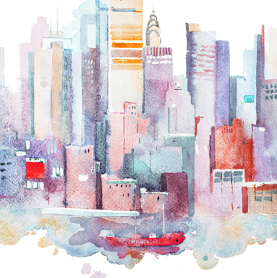Blackout roller blind Colorful city