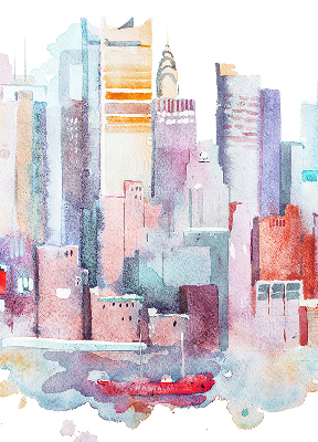 Blackout roller blind Colorful city