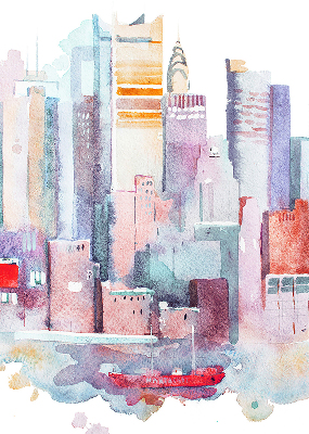 Blackout roller blind Colorful city