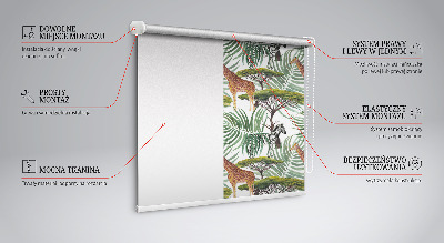 Blackout roller blind for window Animals and trees