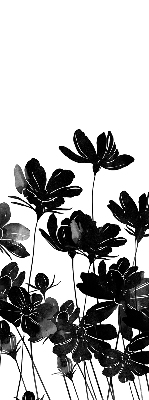 Blackout roller blind Black flowers