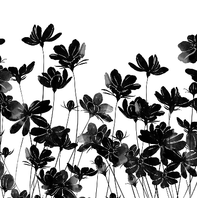 Blackout roller blind Black flowers