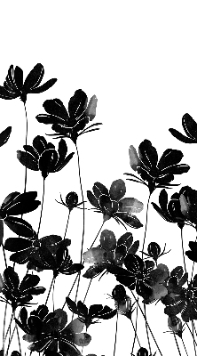 Blackout roller blind Black flowers