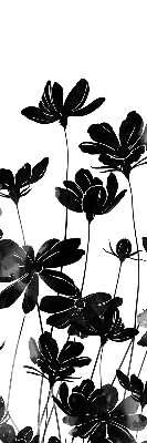 Blackout roller blind Black flowers