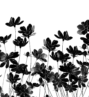 Blackout roller blind Black flowers