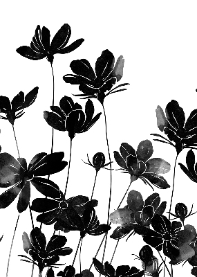 Blackout roller blind Black flowers