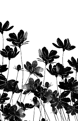 Blackout roller blind Black flowers