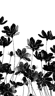Blackout roller blind Black flowers