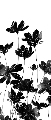 Blackout roller blind Black flowers