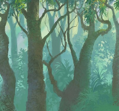 Fabric roller blind for window Trees