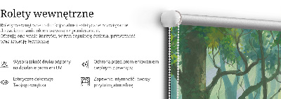 Fabric roller blind for window Trees