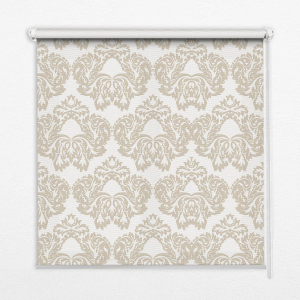 Fabric roller blind for window Beige pattern