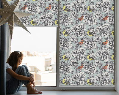 Blackout roller blind for window Flowers