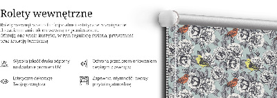 Blackout roller blind for window Flowers