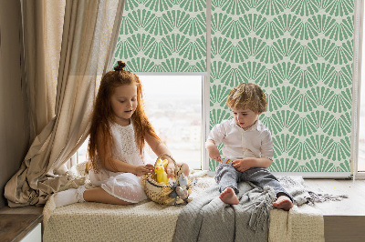 Blackout roller blind for window Green slalom