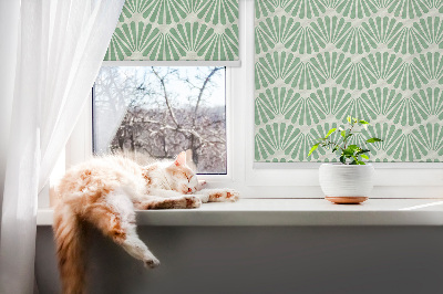 Blackout roller blind for window Green slalom