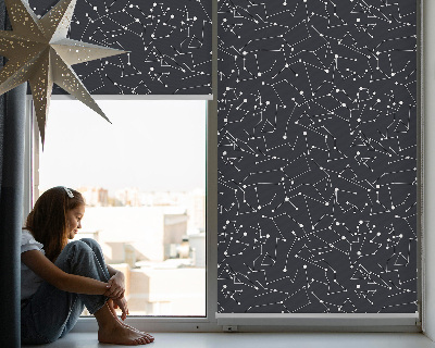 Fabric roller blind for window Constellation
