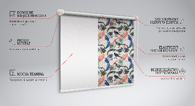 Blackout roller blind for window Colorful peacocks