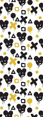 Blackout roller blind for window Black and yellow patterns