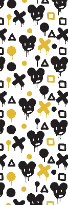 Blackout roller blind for window Black and yellow patterns