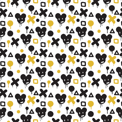 Blackout roller blind for window Black and yellow patterns