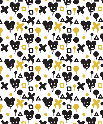 Blackout roller blind for window Black and yellow patterns