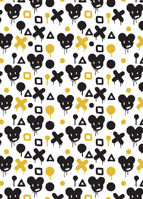 Blackout roller blind for window Black and yellow patterns